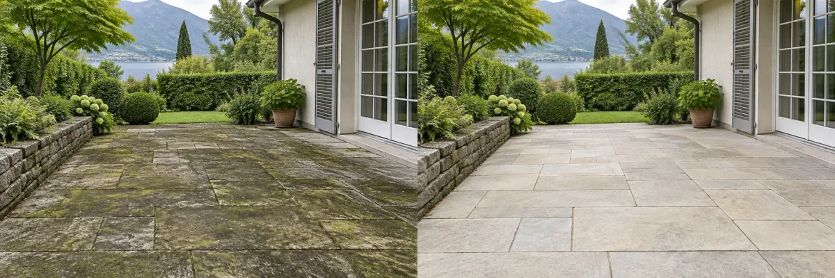 Illustration of a cleaned patio